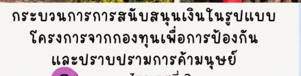 กระบวนการการสนับสนุนเงินในรูปแบบโครงการจากกองทุนเพื่อการป้องกันและปราบปรามการค้ามนุษย์