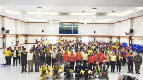 ร่วมการฝึกปฏิบัติ (Drill) การอพยพหนีไฟศาลากลางจังหวัดสมุทรสงคราม ประจำปีงบประมาณ พ.ศ. 2568