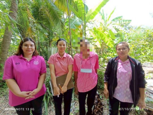 ร่วมลงพื้นที่ตรวจประเมินการประกอบอาชีพของผู้ดูแลคนพิการ